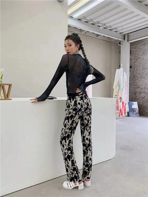 Butterfly Seam Detailed Mesh Top