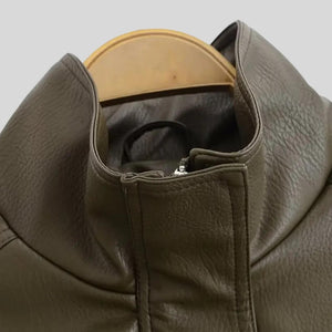 Cropped Faux Leather Jacket