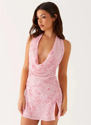 Plunge Mini Dress