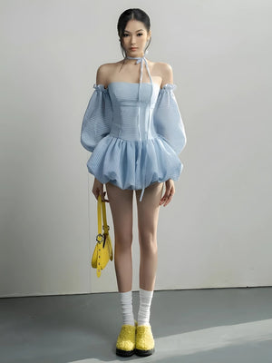 Strapless Bubble Mini Dress