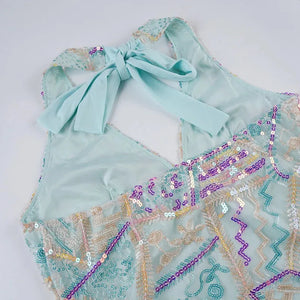 Y2K Sequined Halter Top