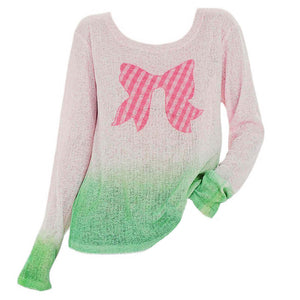 Bowknot Gradient Knit Pullover
