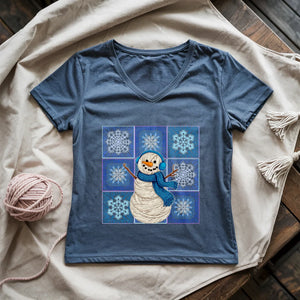 Crochet Snowman Lady V-neck