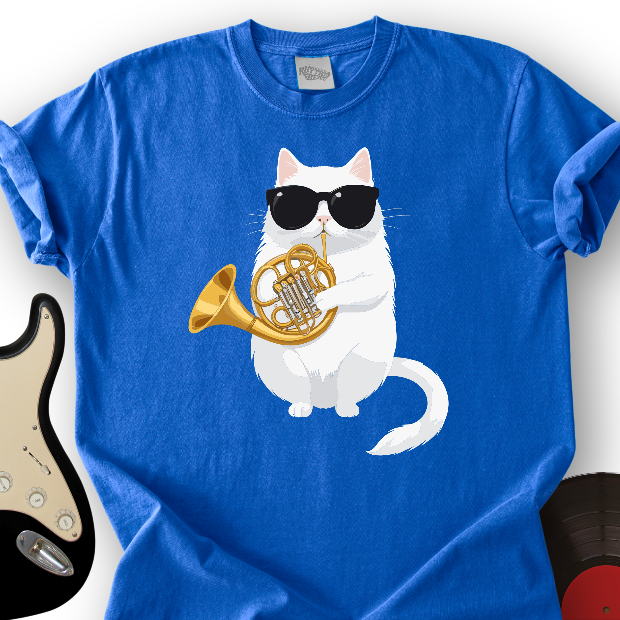 Cat Playing French Horn T-Shirt