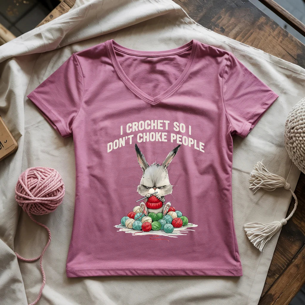 Crochet Not Choke Lady V-neck