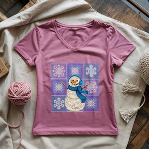 Crochet Snowman Lady V-neck