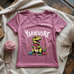 Yarnivore Crocheter Lady V-neck