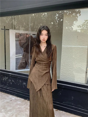 Blouse & Skirt Two Piece Set