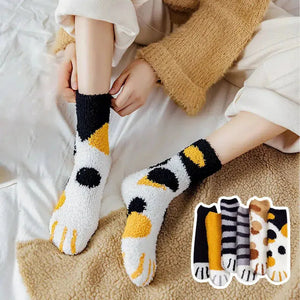 Cat Paw Plush Socks
