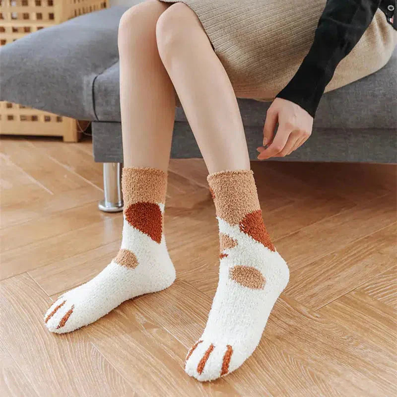 Cat Paw Plush Socks