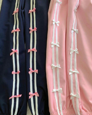 Coquette Bows Side Stripe Pants