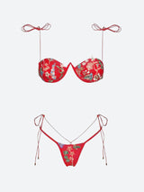 Floral Embroidered Bikini Set