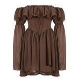 Mocha Brown Mini Dress
