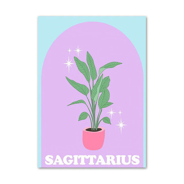 Pastel Zodiac Signs Canvas Poster