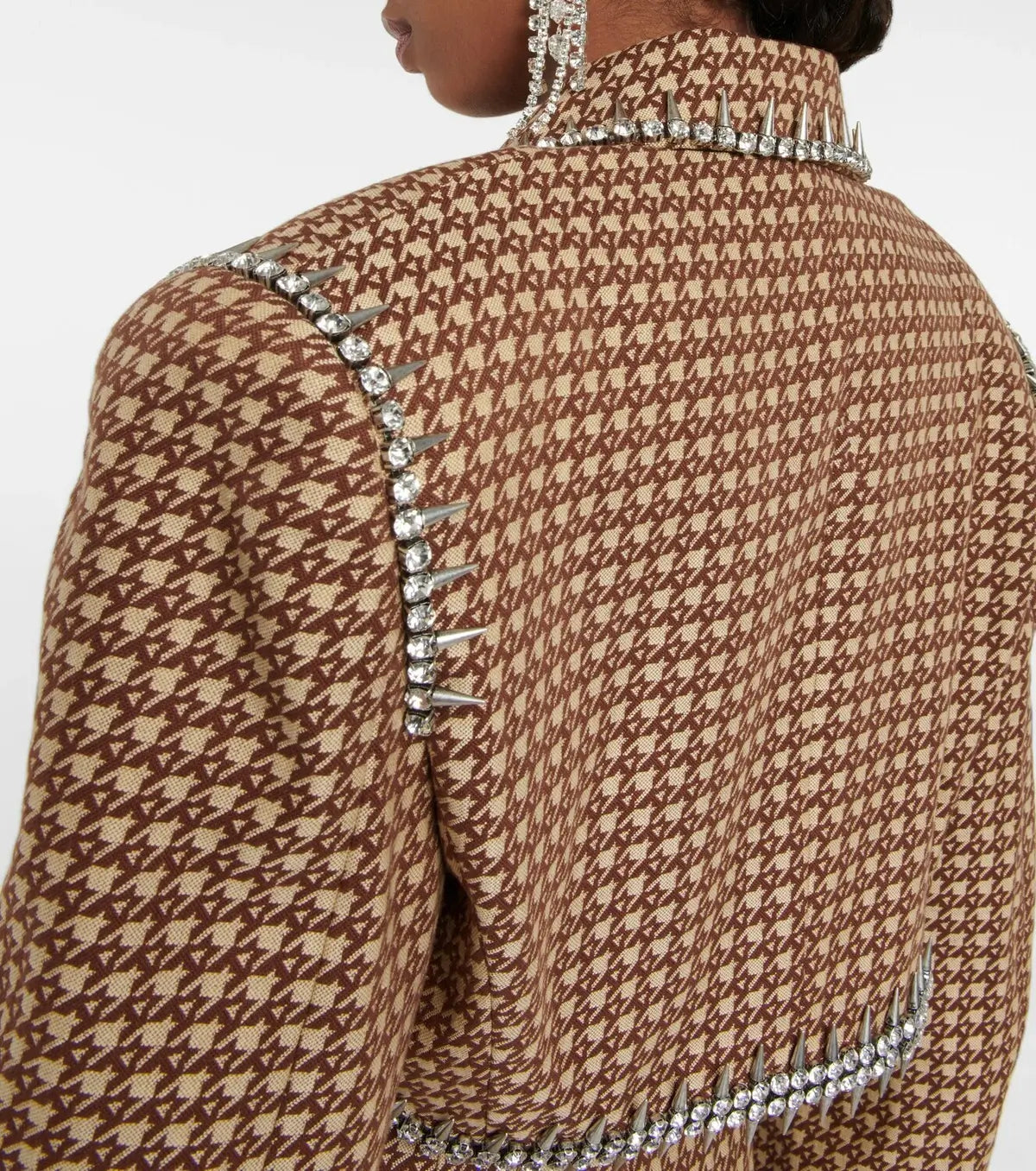 Rhinestone Blazer & Skirt Two Piece Set