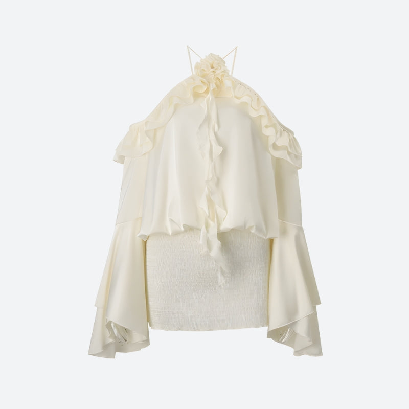 Rose Ruffled Mini Dress