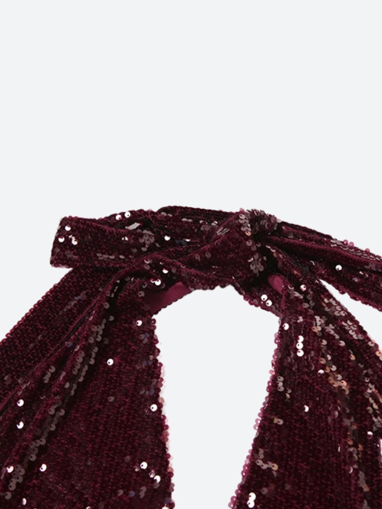 Sequined Backless Mini Dress