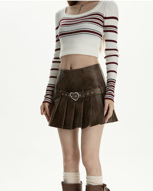 Love Bites Leather Pleated Skirt