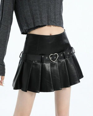 Love Bites Leather Pleated Skirt