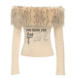 Y2K Aesthetic Fur Top