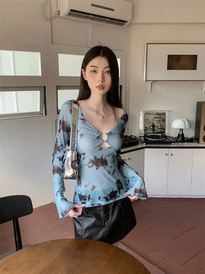 Y2K Tie Dye Sheer Tee