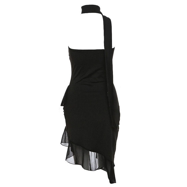 Summer In Paris Halter Ruffle Dress