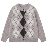 Library Crush Argyle Button Up Cardigan