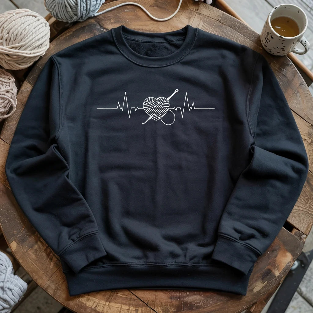 Crochet Heartbeat Sweatshirt