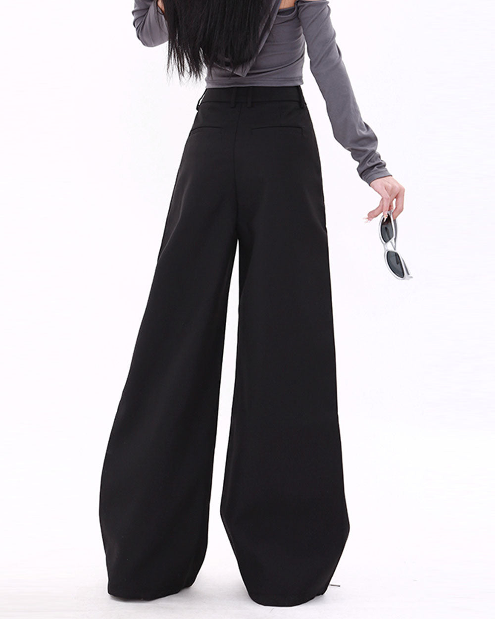 Casual Friday Wide-Leg Black Pants