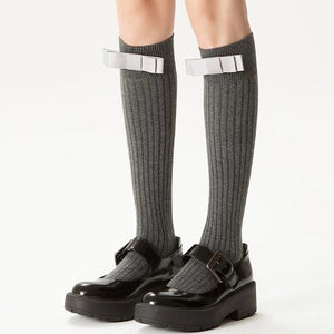 Bowknot Knee-High Socks