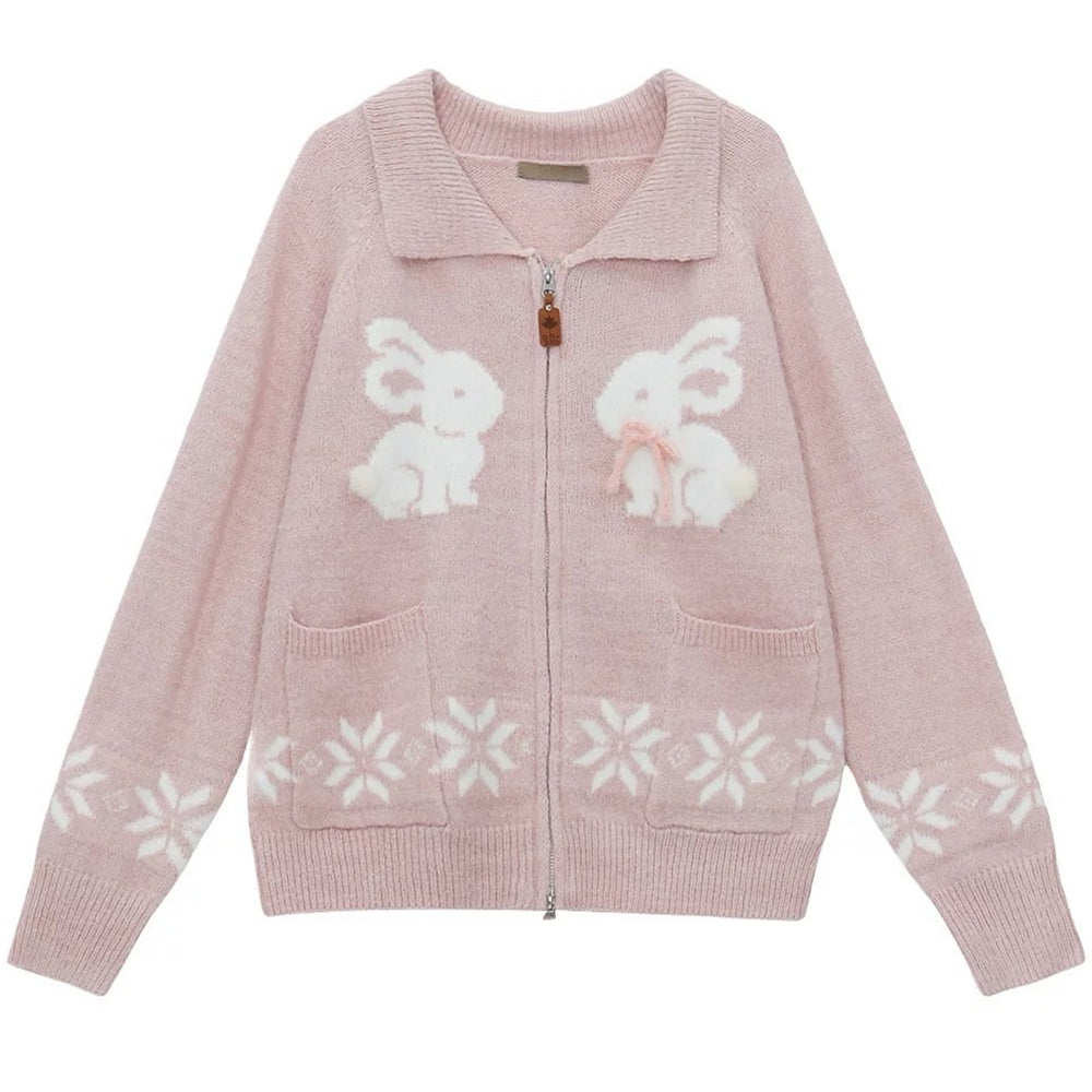 Sweet Attitude Bunny Zip Up Cardigan