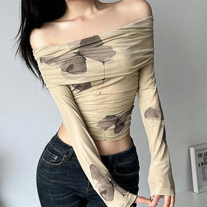 Butterfly Aesthetic Bardot Top