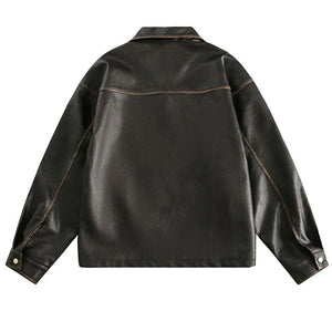 Butterfly Distressed Leather Jacket