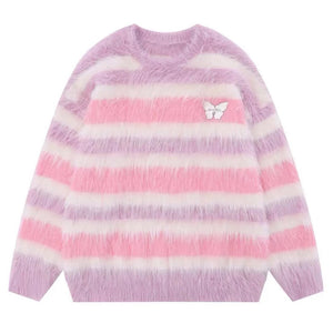 Candy Butterfly Fuzzy Sweater