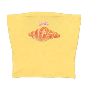 Croissant Print Tube Top
