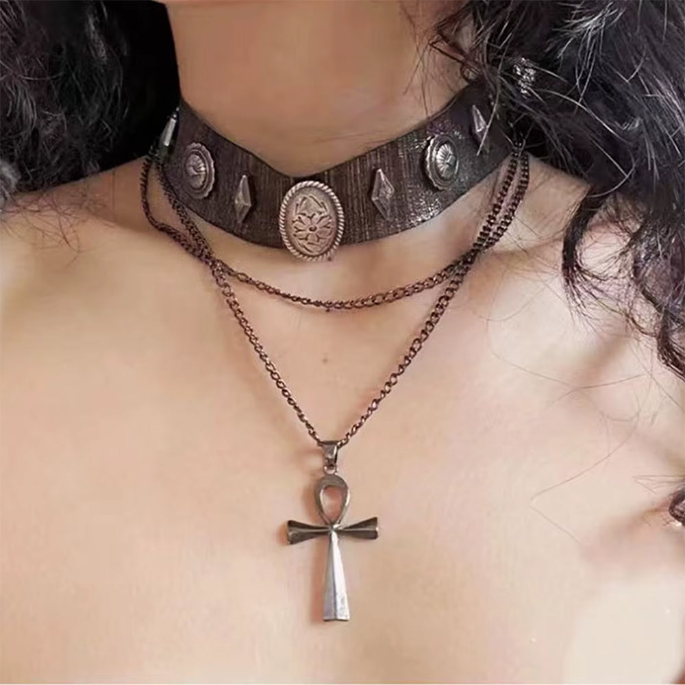 Fairy Grunge Cross Choker Necklace
