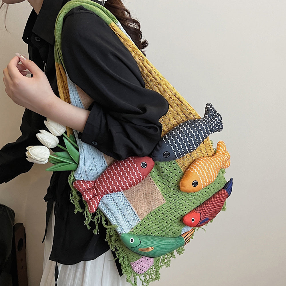 Fish Crochet Shoulder Bag