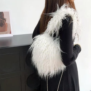 Fuzzy Heart Shaped Bag