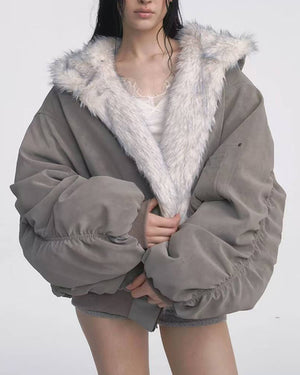 Less Conversation Reversible Fur Jacket