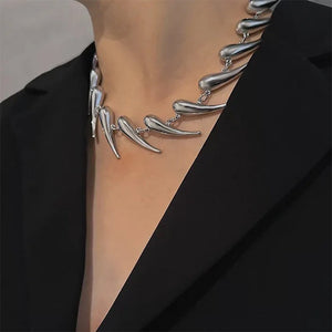 Grunge Aesthetic Spike Choker Necklace