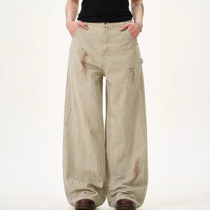 Handprint Wide-Leg Jeans