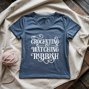 Crochet And Christmas Movie Lady V-neck