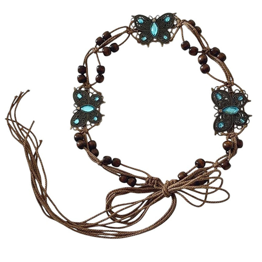 Indie Aesthetic Butterfly Beaded Belt