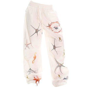 Mermaid Aesthetic Wide-Leg Trousers