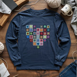 Granny Squares Heart Long Sleeve T-shirt