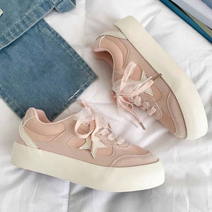 Pastel Color Star Patch Sneakers