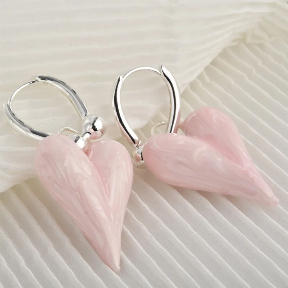 Pastel Heart Pendant Earrings
