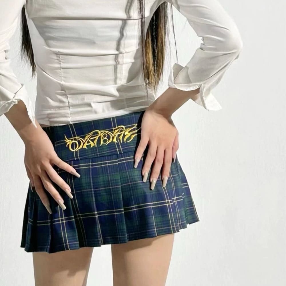 Less Conversation Plaid Mini Skirt