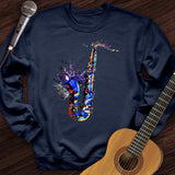 Blue Jazz Sax Crewneck