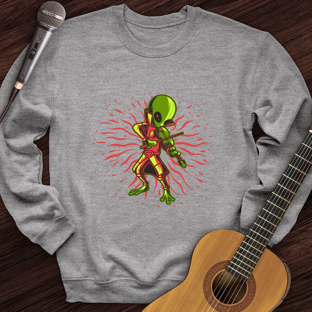 Alien Playing Violin Crewneck